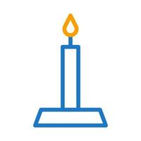 Candle icon duocolor blue orange colour easter symbol illustration. vector