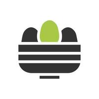 Cubeta huevo icono sólido verde gris color Pascua de Resurrección símbolo ilustración. vector