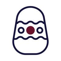 Egg icon duotone maroon navy colour easter symbol illustration. vector