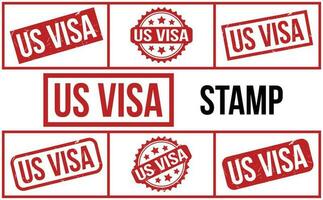 Us Visa rubber grunge stamp set vector