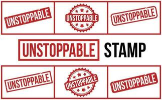 Unstoppable rubber grunge stamp set vector