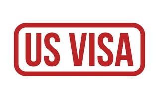 Red Us Visa Rubber Stamp Seal Vector