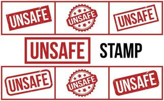 Unsafe rubber grunge stamp set vector