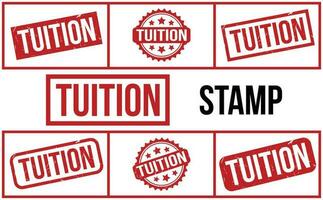 Tuition rubber grunge stamp set vector