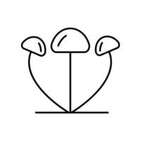 Mushroom Lineal Icon Symbol Vector. Black Outline Mushroom Icon vector