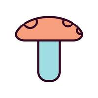 Mushroom Icon Vector Illustration. Mushroom Lineal Color Icon