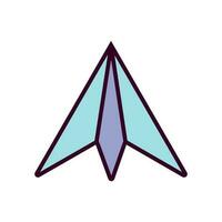 Paper plane Icon Vector Illustration. Paper plane Lineal Color Icon