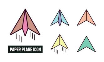 Paper plane Icon Vector Illustration. Paper plane Lineal Color Icon
