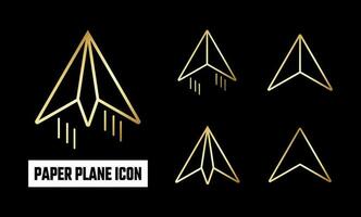 Golden Paper plane Icon Vector Illustration