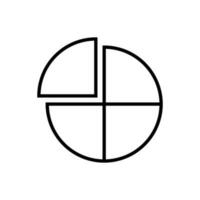 tarta gráfico lineal icono símbolo vector. negro contorno tarta gráfico icono vector