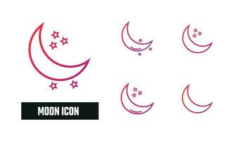 Moon Gradient Icon Vector Illustration