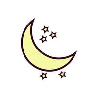 Moon Icon Vector Illustration. Moon Lineal Color Icon