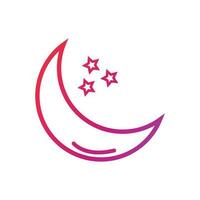 Moon Gradient Icon Vector Illustration