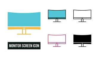 Monitor Screen Icon Set Vector Illustration