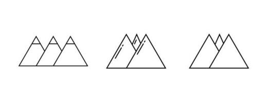 Mountain Lineal Icon Symbol Vector. Black Outline Mountain Icon vector