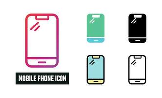 Mobile Phone Icon Set Vector Illustration