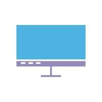 Flat Monitor Screen Icon Symbol Vector Illustration