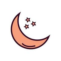 Moon Icon Vector Illustration. Moon Lineal Color Icon