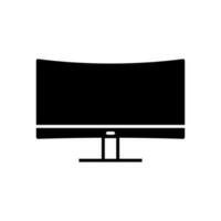 Monitor Screen Fill Icon Symbol Vector. Black Glyph Monitor Screen Icon vector