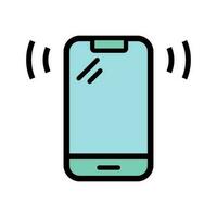 Mobile Phone Icon Vector Illustration. Mobile Phone Lineal Color Icon