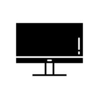 Monitor Screen Fill Icon Symbol Vector. Black Glyph Monitor Screen Icon vector