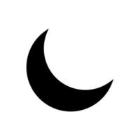 Moon Fill Icon Symbol Vector. Black Glyph Moon Icon vector