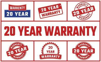 20 Year Warranty Rubber Stamp Set vector