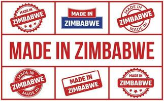 hecho en Zimbabue caucho sello conjunto vector