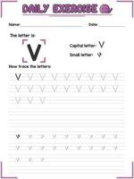 Cursive Alphabet Letter Tracing Practice and Handwriting Exercise for Primary and Kindergarten School Kids vector