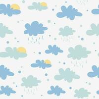 nubes modelo con género color en plano estilo. sin costura modelo para niños o niños adecuado para impresión o decorativo vector