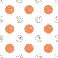 Basketball seamless pattern repeat with line seperated in white background for creative or print vector