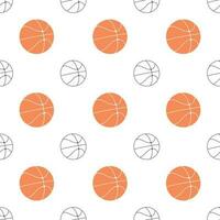 Basketball seamless pattern repeat with line seperated in white background for creative or print vector