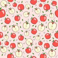 Apples pattern with cute color in flat style. Seamless or repeating pattern background vector suitable for print or decorative needs