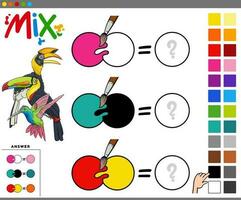 mezcla colores educativo dibujos animados actividad para niños vector