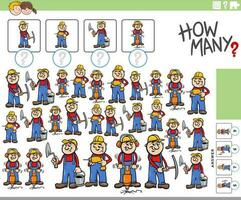 how many cartoon workers characters counting activity vector