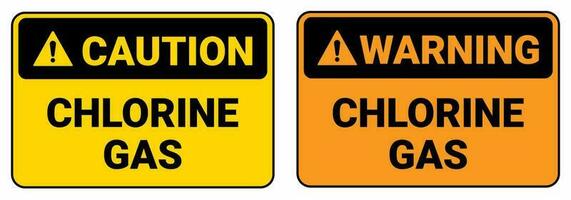 Safety sign Caution chlorine gas Vector sign. Yellow symbol