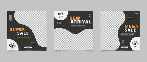 Editable social media post banner template. Modern fashion sale promotion square banner design. Social media posts and web ads. Vector illustration