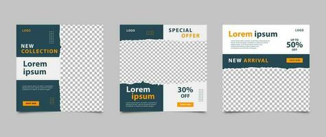 Editable social media post banner template. Modern fashion sale promotion square banner design. Social media posts and web ads. Vector illustration