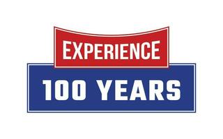 100 Years Experience Seal Vector