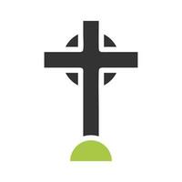 salib icono sólido verde gris color Pascua de Resurrección símbolo ilustración. vector