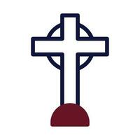 Salib icon duotone maroon navy colour easter symbol illustration. vector