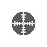 Target icon solid grey vibrant green colour military symbol perfect. vector