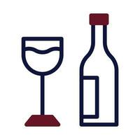 Glass wine icon duotone maroon navy colour easter symbol illustration. vector