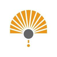Fan icon solid style orange grey colour chinese new year symbol perfect. vector