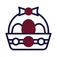 Bucket egg icon duotone maroon navy colour easter symbol illustration. vector