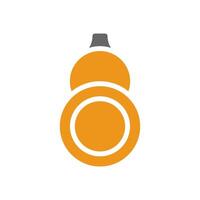 Calabash icon solid style orange grey colour chinese new year symbol perfect. vector