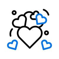 Love icon duocolor blue style valentine illustration symbol perfect. vector