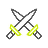 sword icon duocolor grey vibrant green colour military symbol perfect. vector