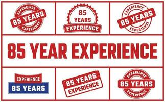 85 Years Experience Rubber Stamp Set vector