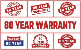 80 Year Warranty Rubber Stamp Set vector